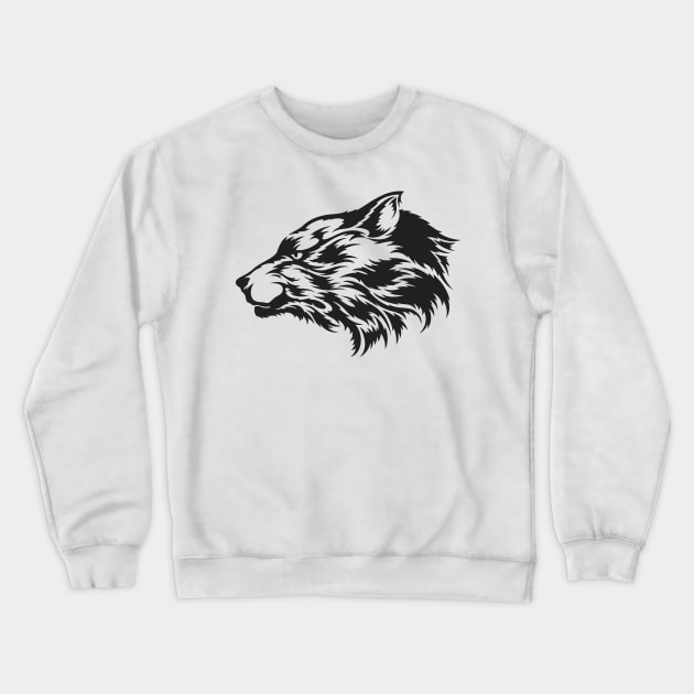 Silhouette Wolf insignia Crewneck Sweatshirt by wingsofrage